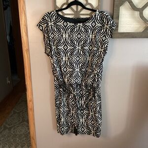 AB Studio Black and White Patterned Dress